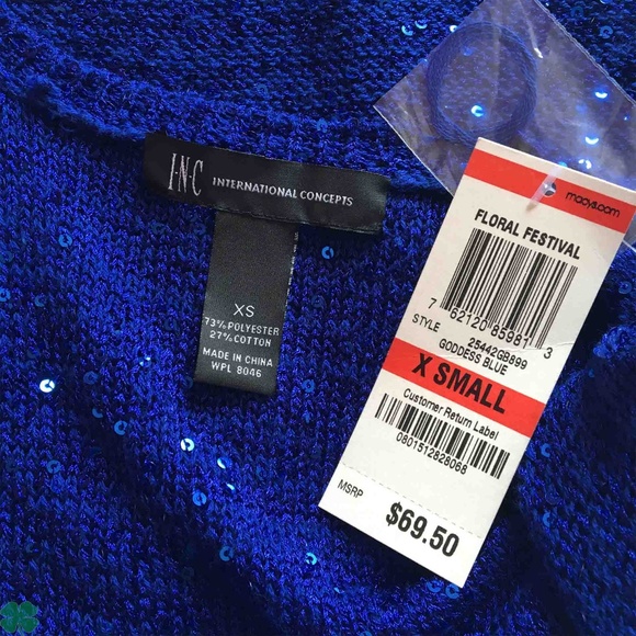 NWT International Concepts Blue Tank Top Size XS - Picture 8 of 10